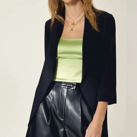 Wilfred Chevalier Jacket Relaxed Open-Front Blazer Black Women's Size 4 Office - Picture 16 of 16